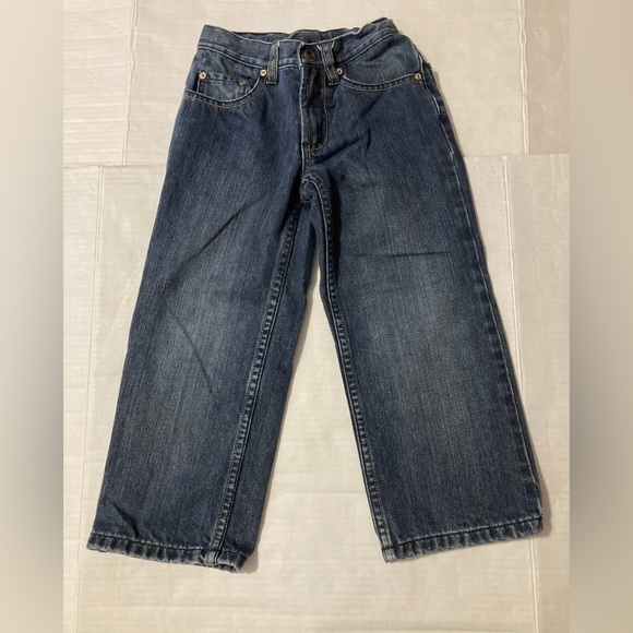 Talbots Kids size 4 boys red flannel lined adjustable waist denim jeans - Picture 1 of 6